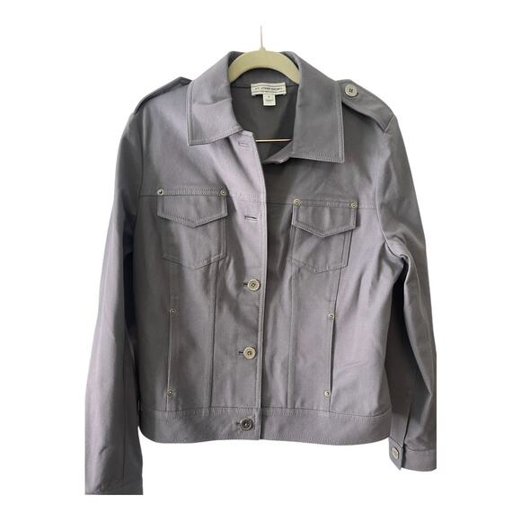 St. John Sport Button Front Jacket Stretch Long Sleeve Collared Gray Size Small - Picture 4 of 13